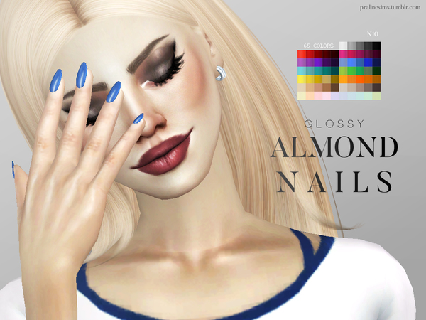 Sims 4 Glossy Nail Pack by Pralinesims at TSR