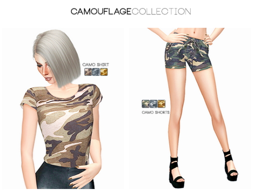 Sims 4 CAMOUFLAGE COLLECTION at Leeloo