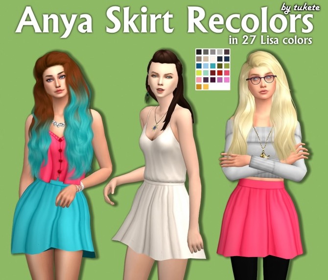 Sims 4 Anya Skirt Recolors at Tukete