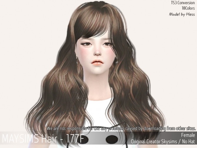 Sims 4 Hair 177F (Skysims) at May Sims