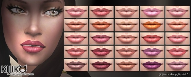 Sims 4 25 Colors Lipstick at Kijiko