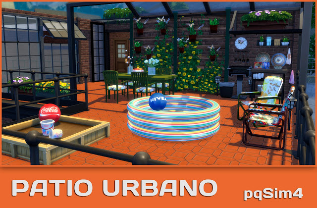 Sims 4 Urban Patio by Mary Jimenez at pqSims4