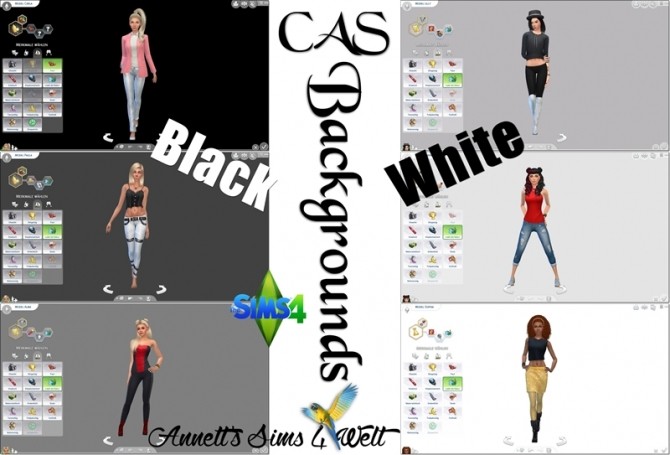 Sims 4 CAS Backgrounds Black White at Annett’s Sims 4 Welt