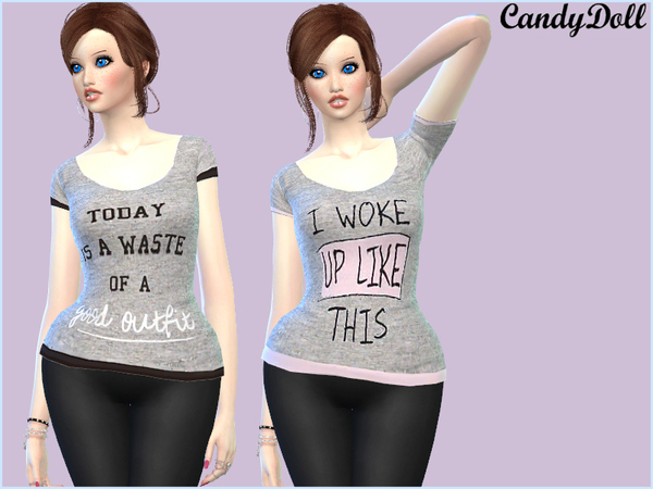 Sims 4 CandyDoll Fashion Tees by DivaDelic06 at TSR