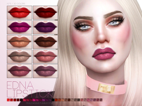 Sims 4 Edna Lipstick N75 by Pralinesims at TSR