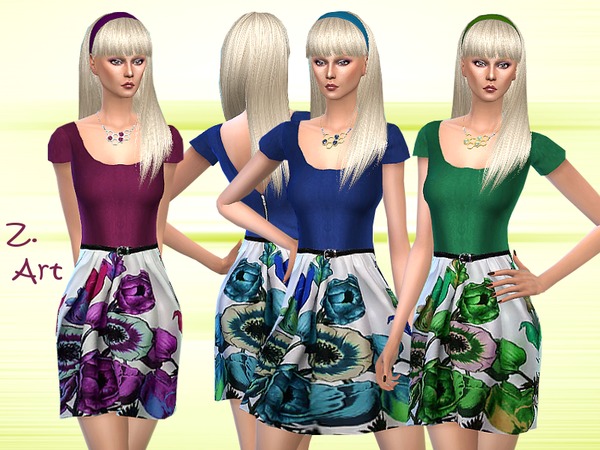 Sims 4 Poppy dress by Zuckerschnute20 at TSR