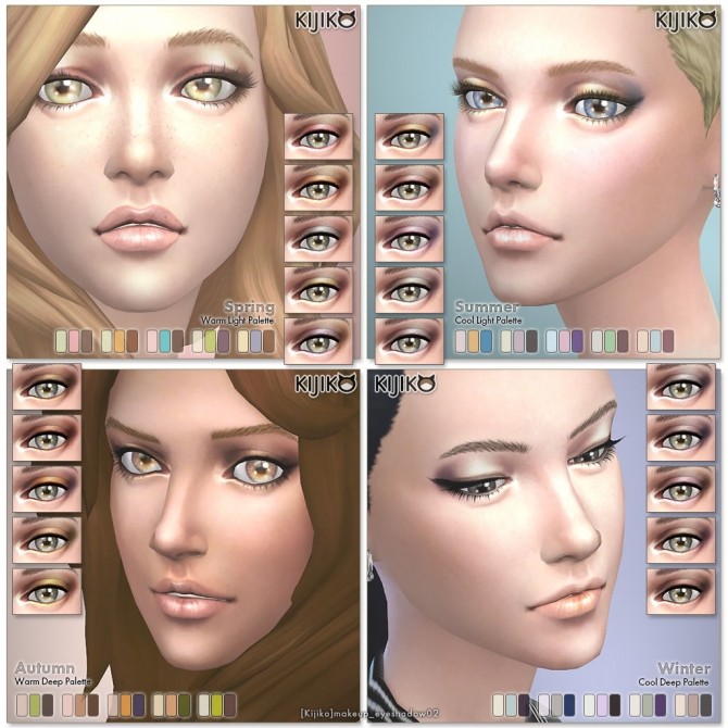 Sims 4 Eyeshadow for Seasonal Colors at Kijiko