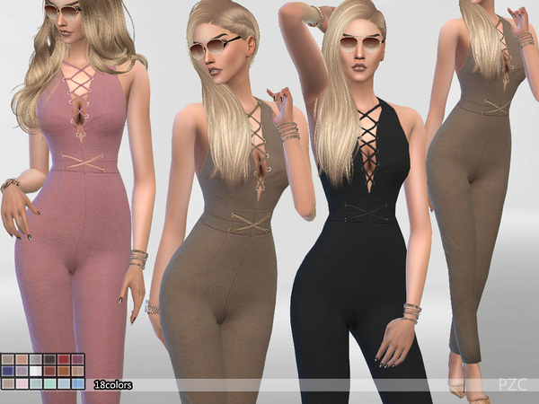 Sims 4 Burning Inside Summer Jumpsuit by Pinkzombiecupcakes at TSR
