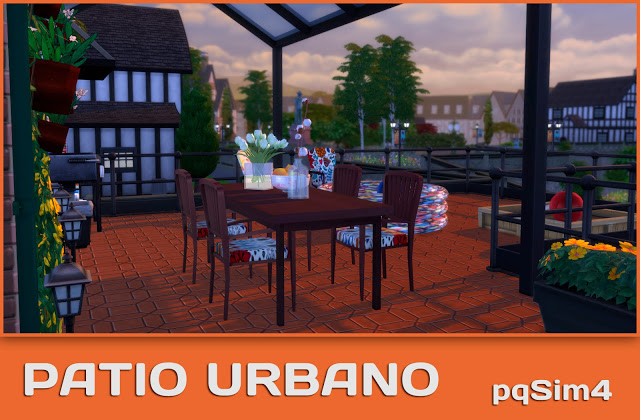Sims 4 Urban Patio by Mary Jimenez at pqSims4
