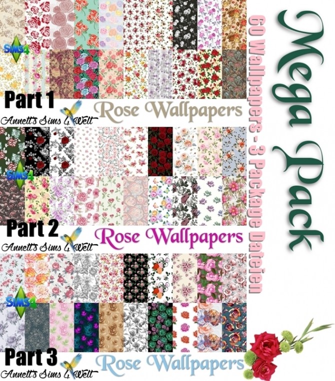 Sims 4 Mega Pack 60 Rose Wallpapers at Annett’s Sims 4 Welt