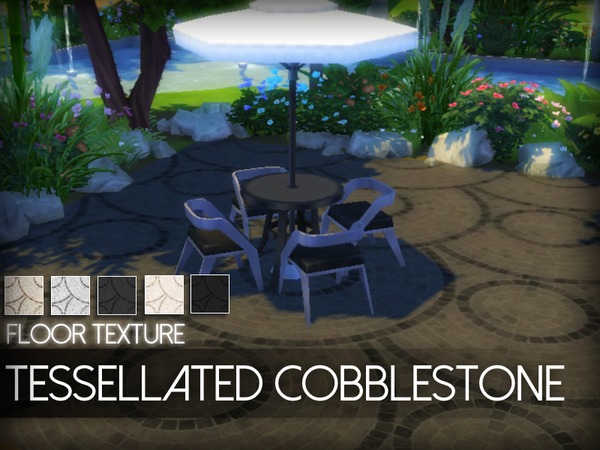 Sims 4 Tessellated Cobblestone Flooring by elliskane3 at TSR