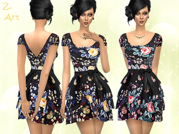 Sims 4 Flora dress by Zuckerschnute20 at TSR