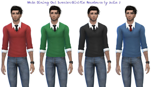 Sims 4 Male Sweater Tie Shirt Recolours at Julietoon – Julie J