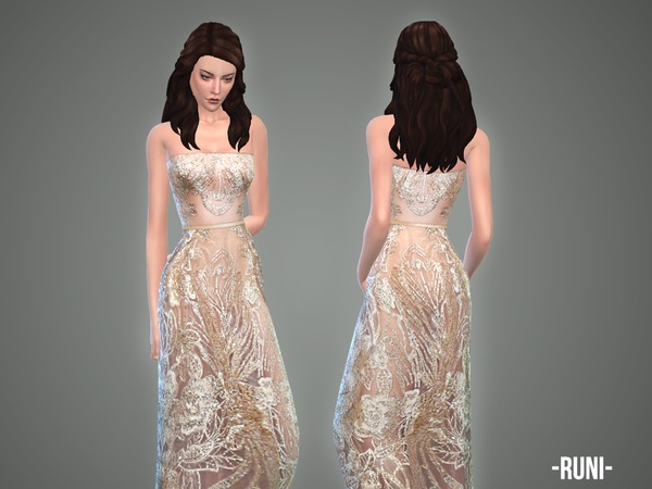Sims 4 Runi gown by April at TSR