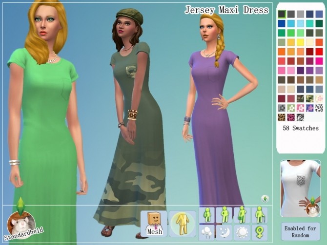 Sims 4 Jersey Maxi Dress by Standardheld at SimsWorkshop