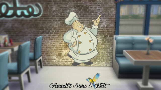 Sims 4 Wall Deco Waiters Cooks Guest at Annett’s Sims 4 Welt
