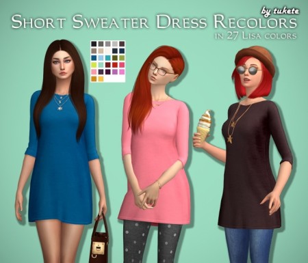 Short Sweater Dress Recolors At Tukete » Sims 4 Updates