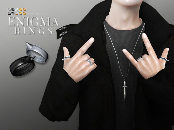 Sims 4 Enigma Rings by Pralinesims at TSR