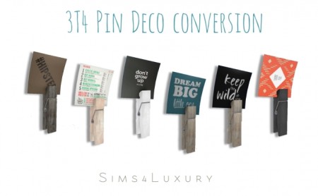 3T4 Pin Deco conversion at Sims4 Luxury