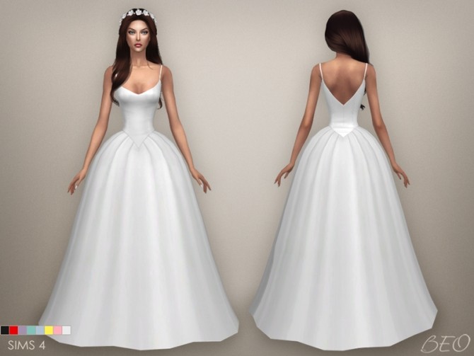 Sims 4 Lily wedding dress by BEO at BEO Creations
