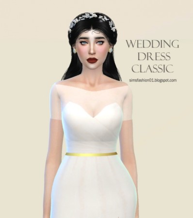 Satin Wedding Dress at Sims Fashion01