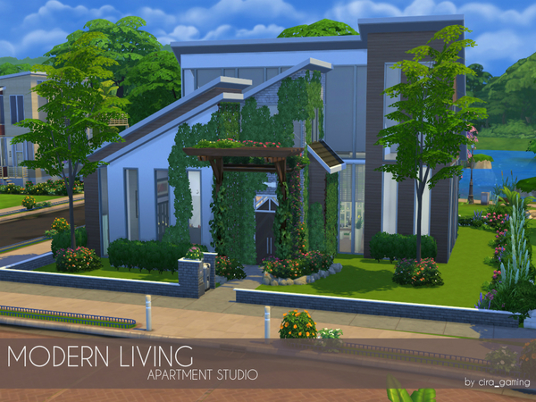 Sims 4 Modern Living Studio Apartment by Arissaria at TSR
