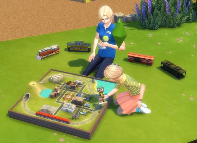 Sims 4 3 to 4 Train Set as a Dollhouse by BigUglyHag at SimsWorkshop