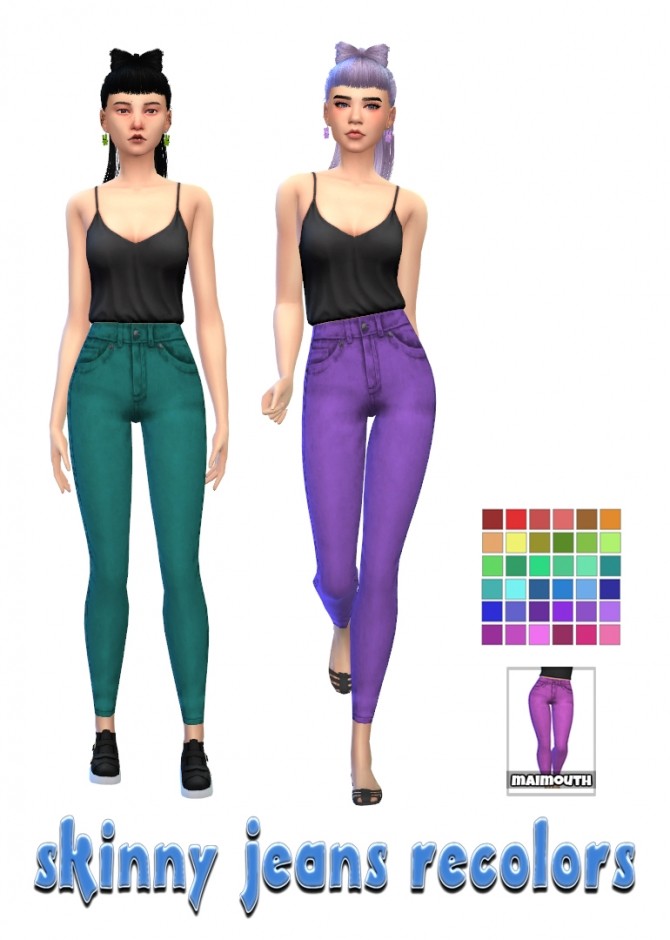 Skinny Jeans Recolors at Maimouth Sims4 » Sims 4 Updates