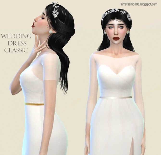 Sims 4 Satin Wedding Dress at Sims Fashion01