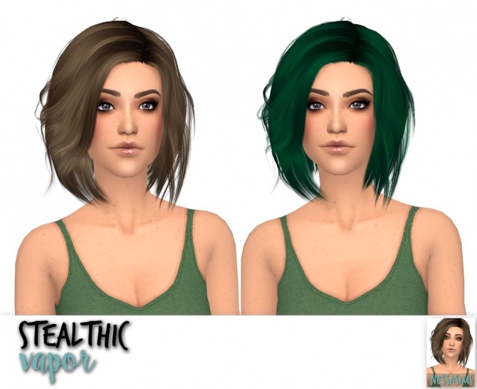 Sims 4 Stealthic Captivated, Prisma & Vapor hair edit at Nessa Sims