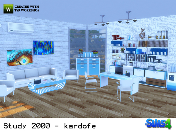 Sims 4 Study 2000 office by kardofe at TSR