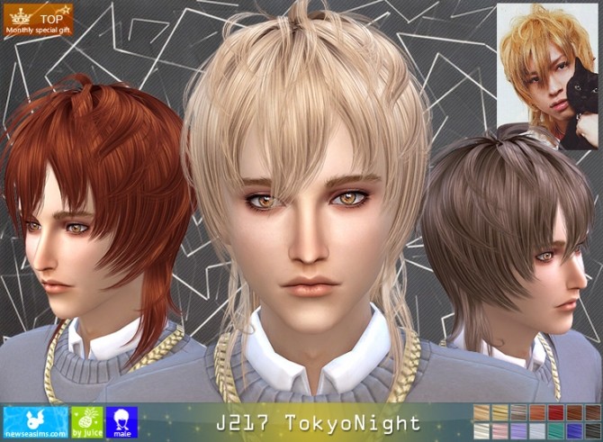 Sims 4 J217 TokioNight male hair (Pay) at Newsea Sims 4