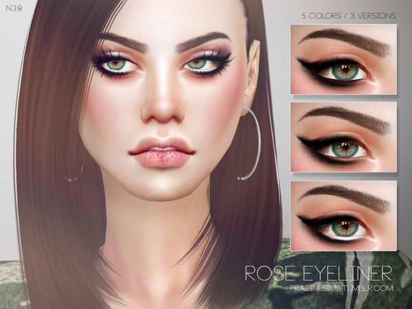 Sims 4 Rose Eyeliner N39 by Pralinesims at TSR
