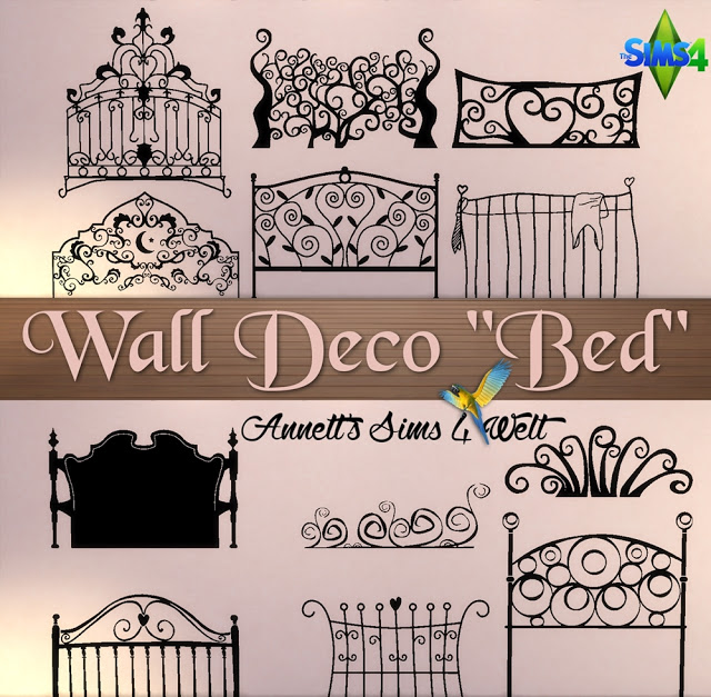 Sims 4 Wall Deco Bed at Annett’s Sims 4 Welt