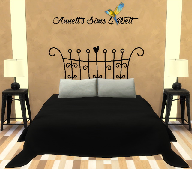 Sims 4 Wall Deco Bed at Annett’s Sims 4 Welt