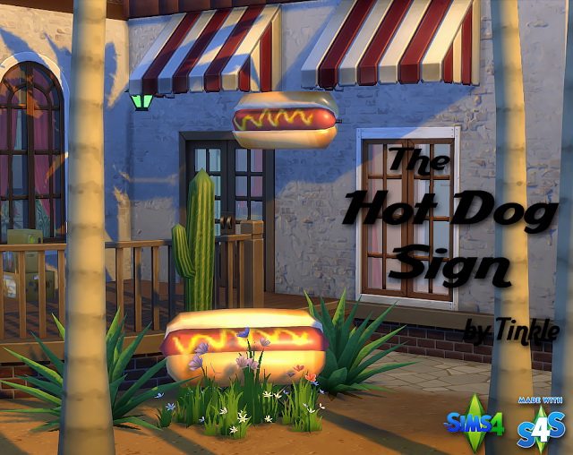 Sims 4 The Hot Dog Sign at Tinkerings by Tinkle