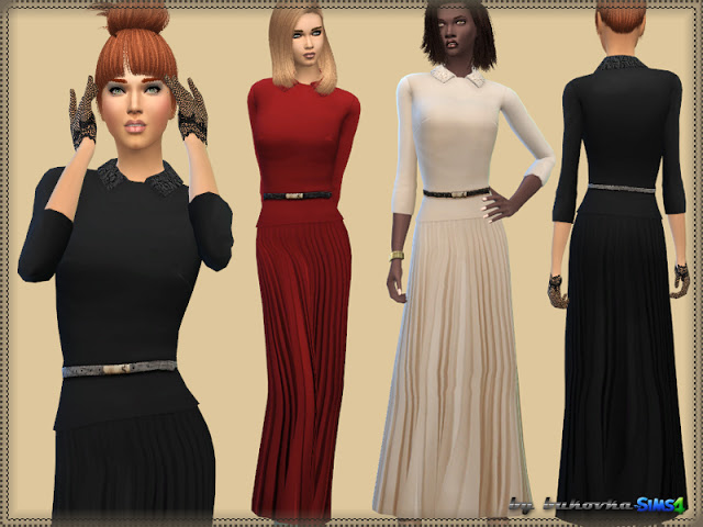 Sims 4 Dress & Pleated Skirt at Bukovka