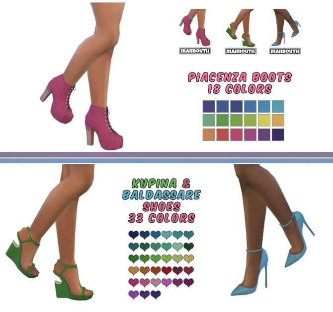 Sims 4 MadlenSims Shoes Recolors at Maimouth Sims4