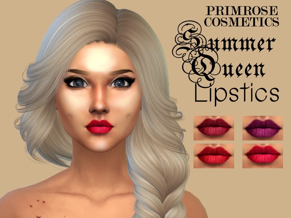 Sims 4 SUMMER QUEEN lipstick by Primrose Smith at TSR
