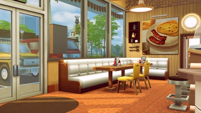 Sims 4 Goldy’s Griddle retro roadside diner at Jenba Sims