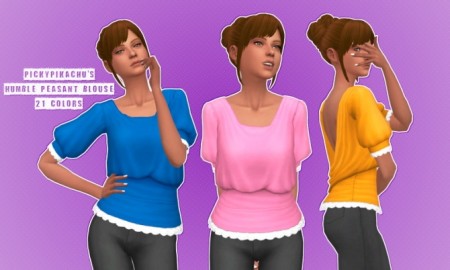 Humble Peasant Blouse Recolors by eightysixsims at SimsWorkshop