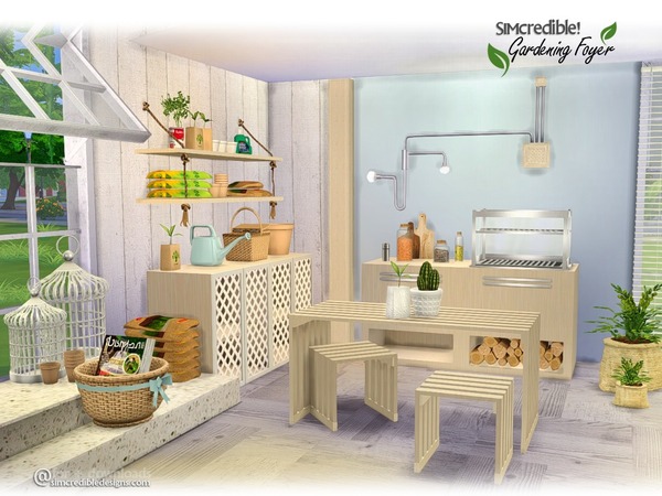 Sims 4 Gardening Foyer by SIMcredible at TSR