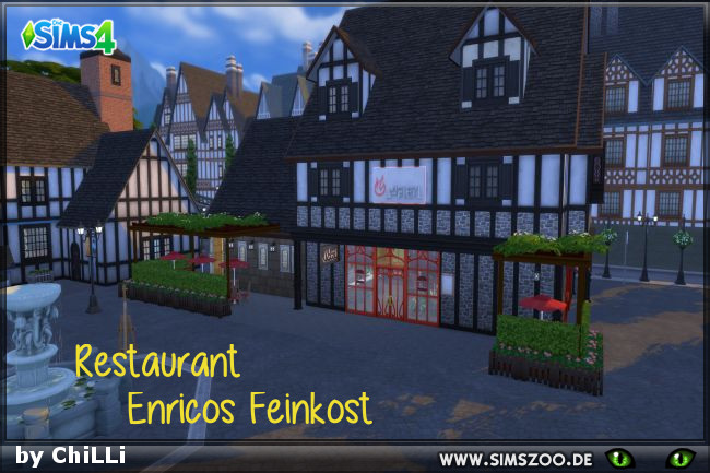 Sims 4 Enricos restaurants by ChiLLi at Blacky’s Sims Zoo