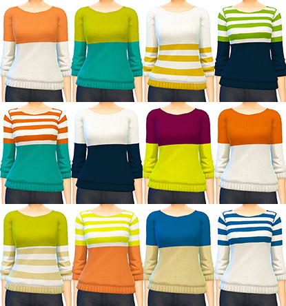 Sims 4 Recolors of marvinsims loose knit sweaters at 4 Prez Sims4