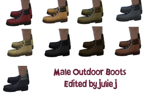 Sims 4 Male Outdoor Boots Edited at Julietoon – Julie J
