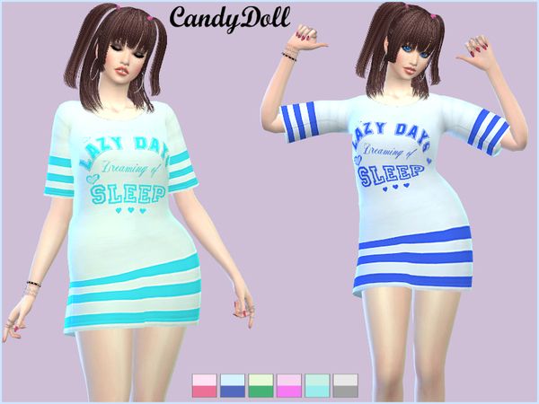 Sims 4 Candy Doll Night Dress by DivaDelic06 at TSR