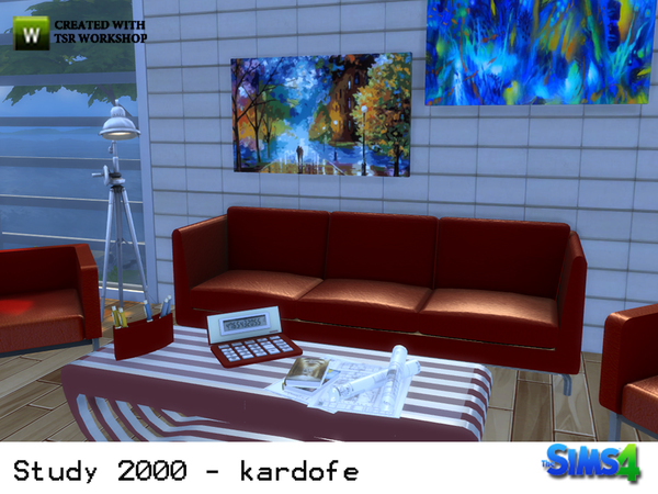Sims 4 Study 2000 office by kardofe at TSR