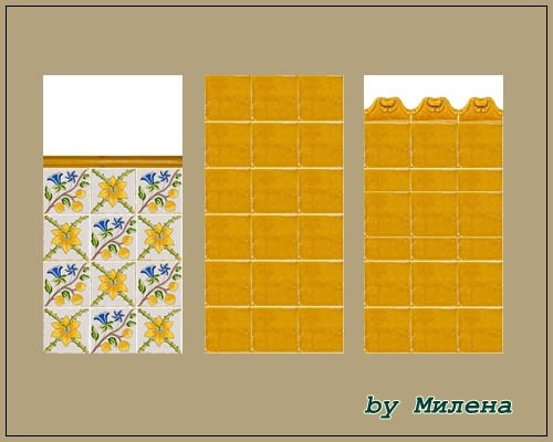 Sims 4 Novecento Camel tiles at Sims by Mulena