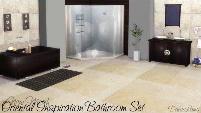 Sims 4 Oriental Inspiration bathroom set by DalaiLama at The Sims Lover