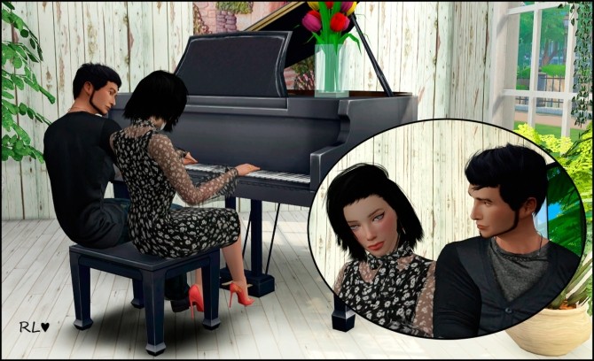 Sims 4 With piano ver2 posepack at Rethdis love